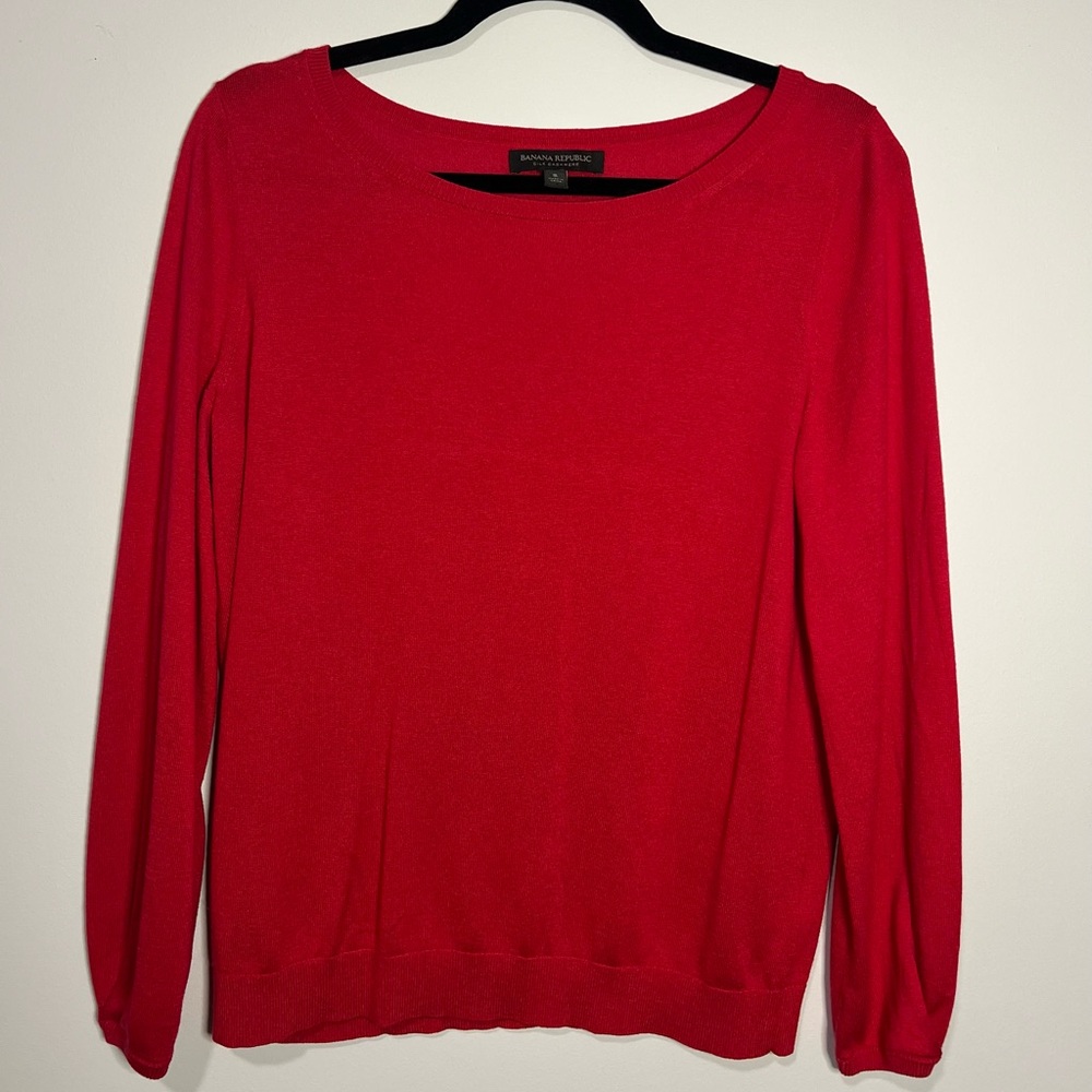 Banana Republic Red Silk Cashmere Sweater